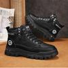 Mode Herr Högklackade Stövlar Mode Casual Läderstövlar Herr Sneakers Snörning Ankelstövlar Motorcykel Plattformsstövel Zapatillas Hombre