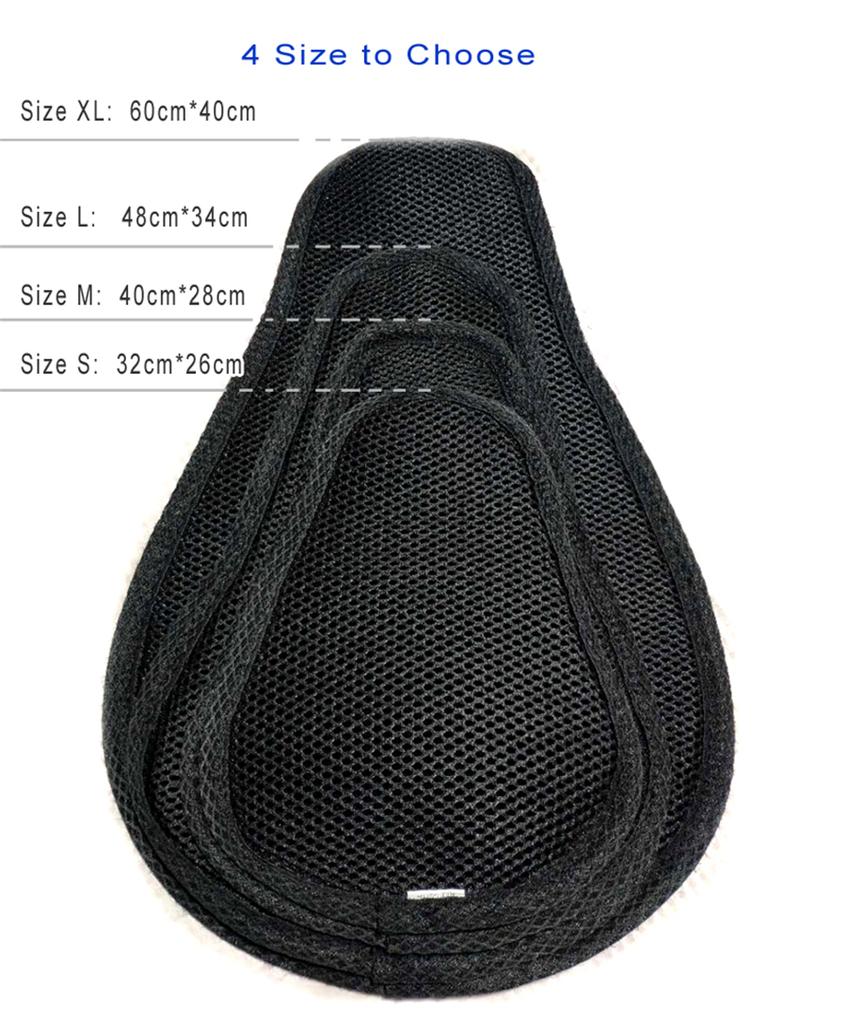 M Size 3 Layers Motorcycle 3D Mesh Cushion PVC Anti-Skid Net Fabric Seat Cover