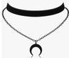 Velvet Choker Necklace for Women Black Moon Pendant Cute Fashion Collarbone Chain