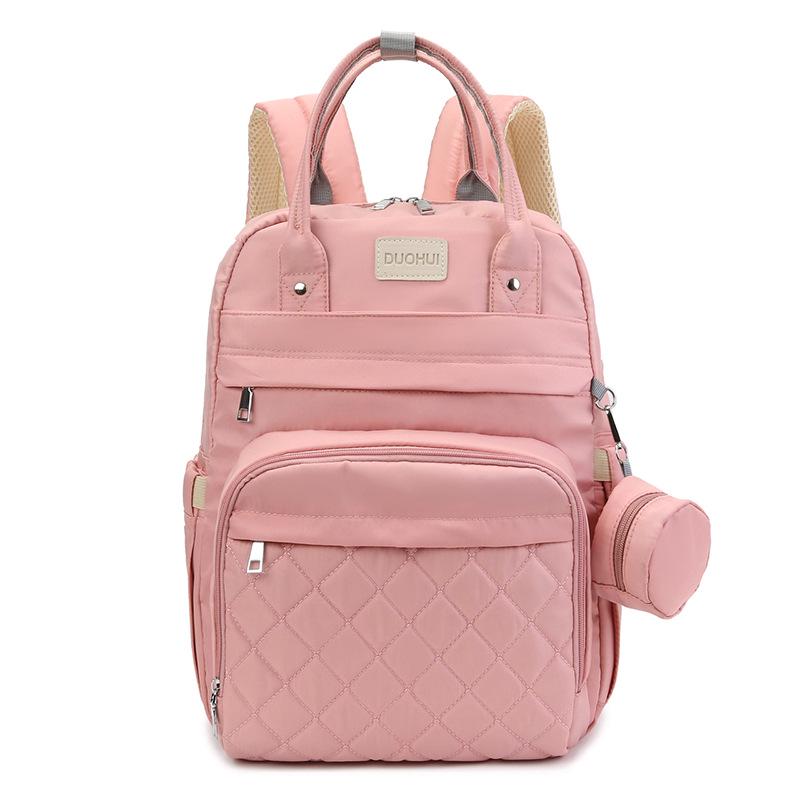 Portable Folding Diaper Bag: Large Capacity Shoulder Bag for Travel, Stroller Hanging, with Baby Bottle Holder and Changing Pad