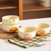 Cute Cartoon Hand Drawn Ceramic Bowls Household Daily Restaurant Homehold Tableware Noodles Rice Breakfast Milk Oats Fruit Bowl