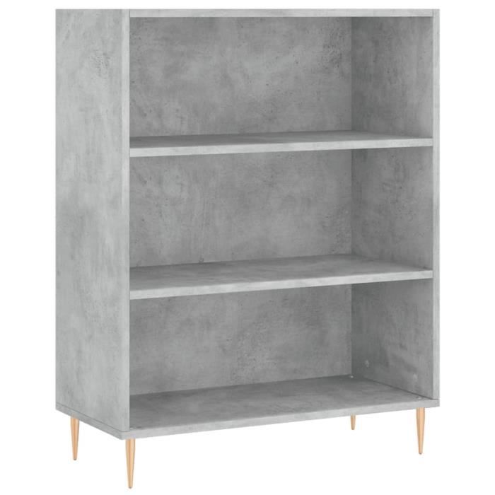 VidaXL Bibliothèque gris béton 69,5x32,5x90 cm bois d'ingénierie 828352