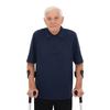 Mens Alzheimer Care T-Shirt Open Back Overlap Short Sleeve Lapel Zipper Neck Adaptive Top
