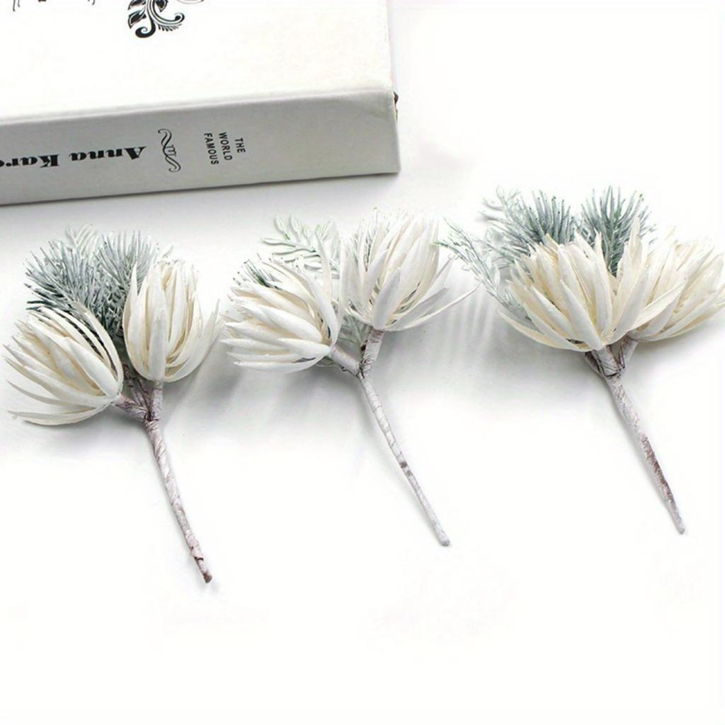 2Pcs Christmas Simulation Flower Bouquet Pine Needle Decorations DIY Handmade Materials Home Wedding Party Decorations