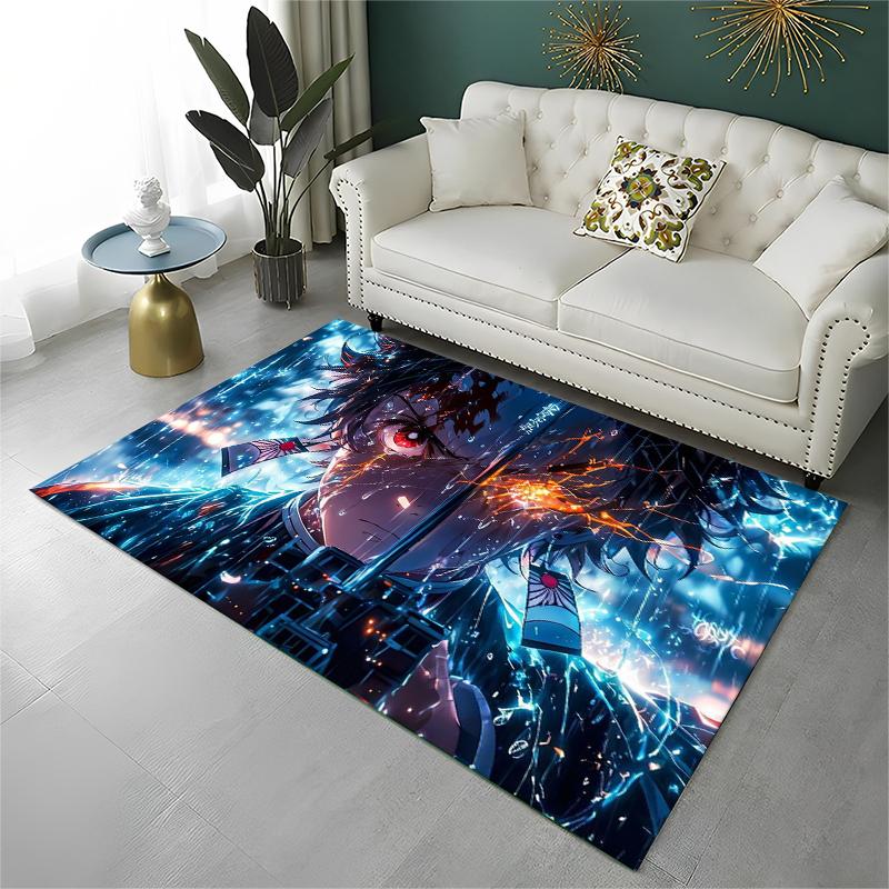Cartoon Demon Slayer Anime Kamado Nezuko Tanjirou Carpet Rug for Playroom Bedroom Living Room Sofa Home,kid Non-slip Floor Mat