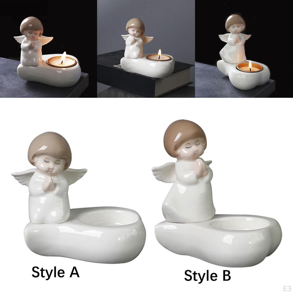 Ängelfigur Ljusstake för Värmeljus Dekorativt Ställ Bordsanvändning