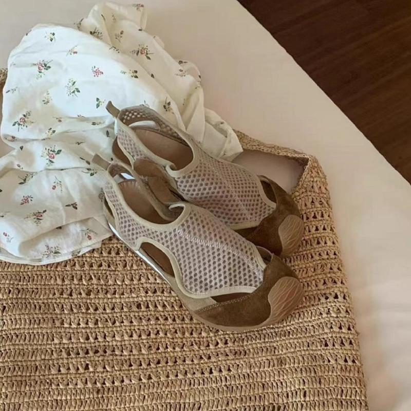 

Новые ленивые спортивные туфли на одной педали с липучкой, сетчатые сандалии с полым верхом, дышащие 40 хаки