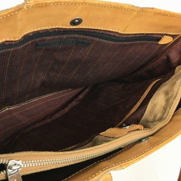 DRAWER Thick Leather Document Briefcase Business Bag Brown(USED)