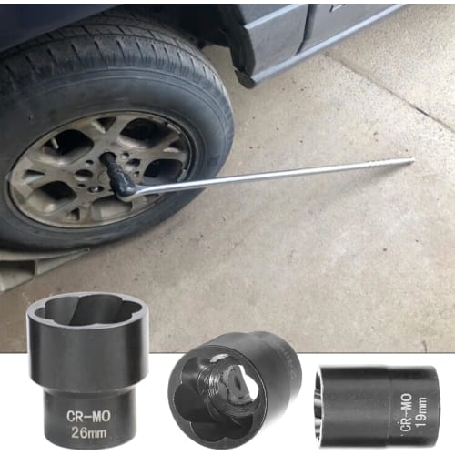 19-Piece Nut Twister and Nut Extractor Socket Set, 1/2" and 3/8" 8-22mm, for Easy Furniture Assembly and Car Repair. Removes Worn and Broken Bolts, Da