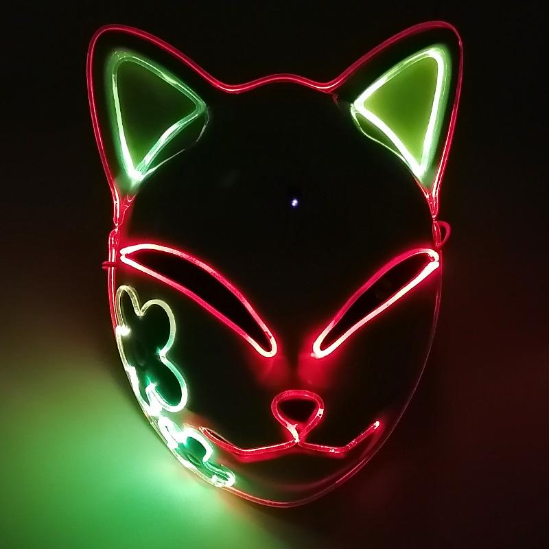 Gestensteuerung Japanischer Anime LED Gesichtsmaske Cosplay Party Masken Leuchtende Masken Kostümzubehör für Karneval Festival Zubehör