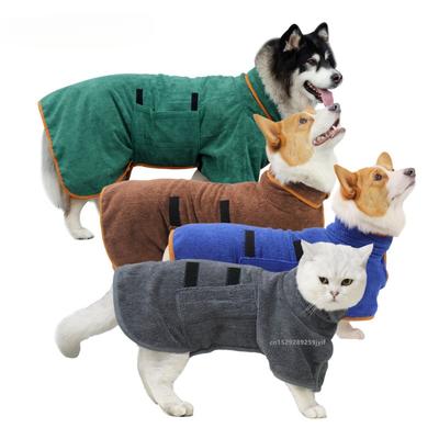 Dog Bathrobe Absorbent Pet Quick Drying Bath Towel Large Small Dogs Cats Clean Absorbent Bathrobe Full Body Wrap