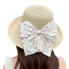 Straw Hat Women's New Summer Elegant Bow Straw Hat Seaside Beach Sunshade Sun Hat