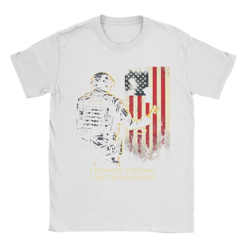 Summer ICE Agent I Federal Law Enforcement Popular T Shirts  Cotton Tee Shirt for Men Aesthetic Design Short Sleeve Tops