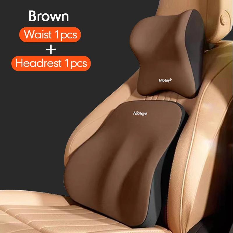 New Car Seat Lumbar Headrest Support Memory Foam Waist Neck Pillow Car Travel Back Support Car Interior Accessories