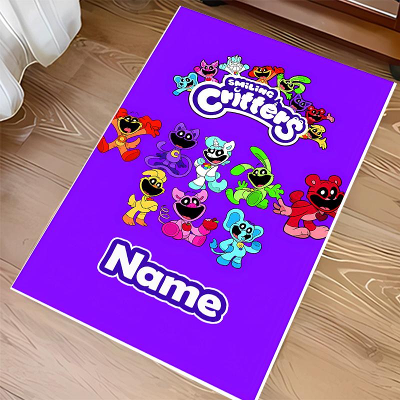 Custom Personalization Smiling Critters Print Area Rug - Soft, Washable Non-Slip Indoor Mat,Living Room,Home&Office Decorative Rug