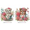 2D Flat Teacup Puppy Print DIY Table Top Diamond Painting Ornament Kits Desktop Diamond Art Kits for Home Office Desktop Decor