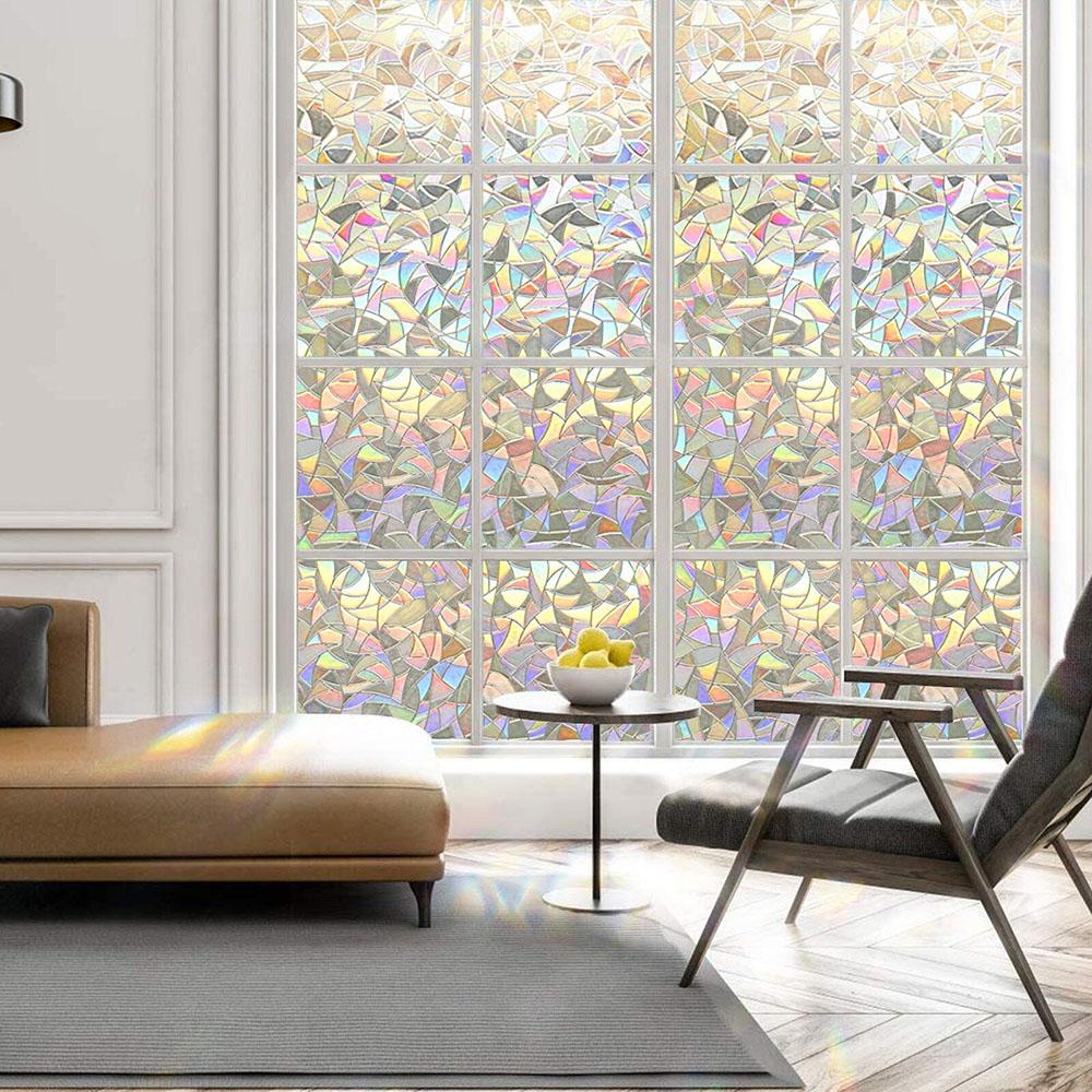 Privacy film Rainbow electrostatic adhesive window Detachable reflective home colored glass film Curtain sticker Non adhesive