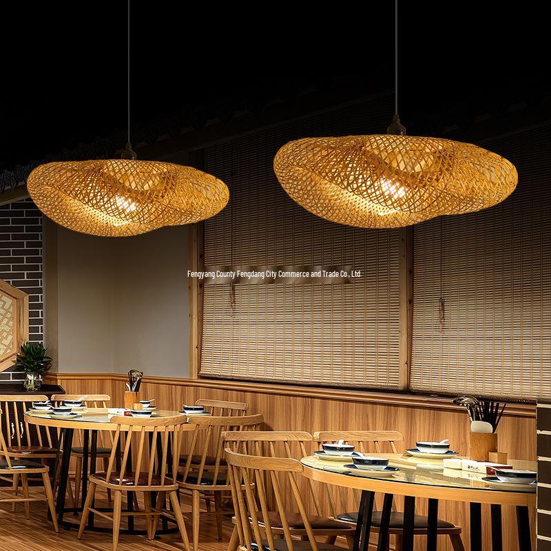 Zen Style Bamboo Rattan Pendant Light for Tea Rooms and Restaurants