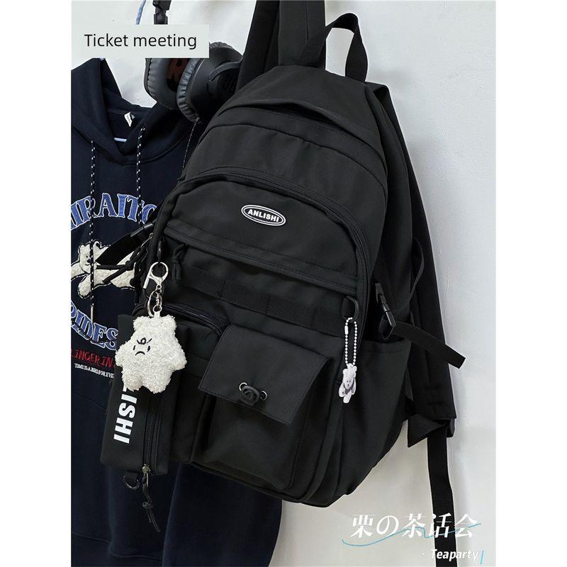

Backpack Japanese Style Harajuku Parka University Style Women s Schoolbag Black Send Fat Clouds