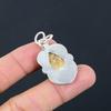 Natural Fossil Coral Gemstone Jewelry 925 Sterling Silver Pendant For Women