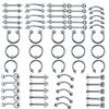 Body Piercing Zircon 14G Stainless Steel Nose Ear Belly Lip Tongue Ring Captive Bead Eyebrow Bar Piercing Lot Zircon for Sexy