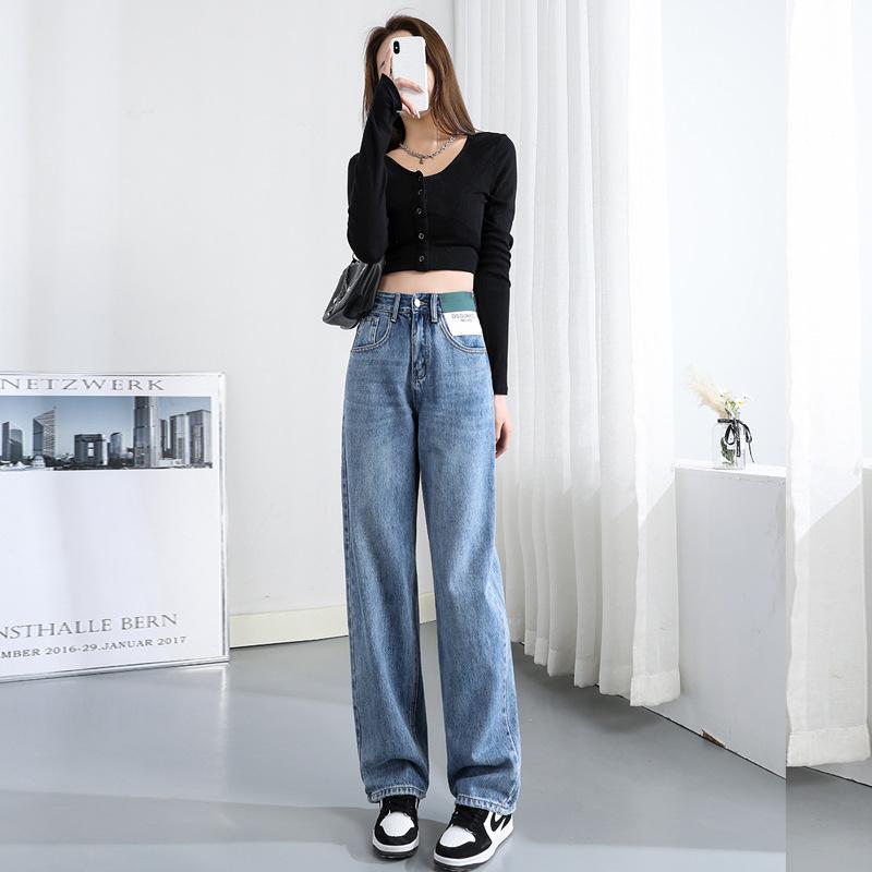 Women's New Autumn High Waisted Slimming All In One Thick Denim Wide Leg Pants