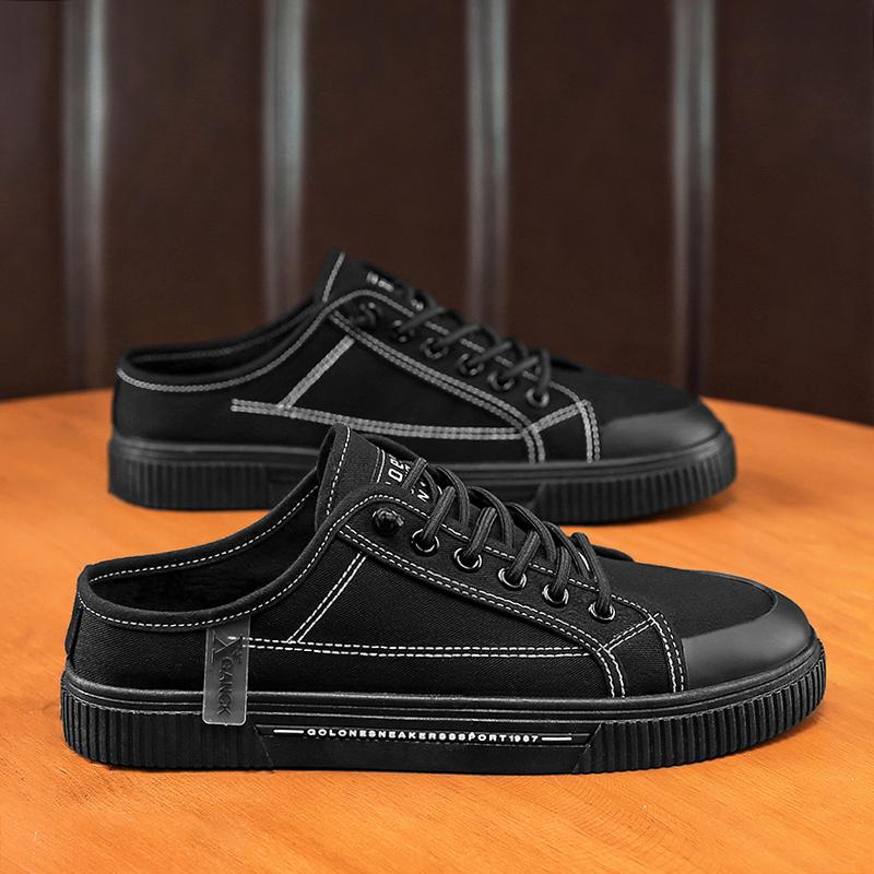 

2025 Летние парусиновые туфли без задника слипоны лоферы тапочки полуботинки для мужчин мюли мужские шлепанцы мужские полудраги повседневные кеды 39