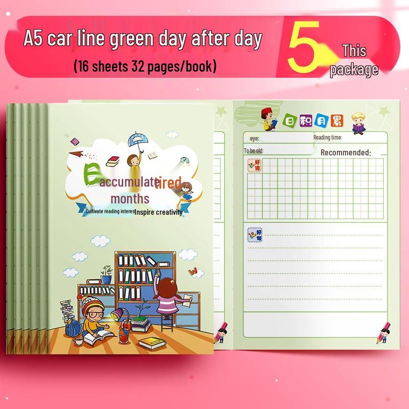 Colorful Car-Themed Reading Notes Notebook for Primary & Secondary Students