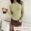 Blusas y Camisas Casuales de Moda para Mujer JPNTKY con Cuello Redondo y Manga Larga