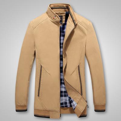 Jacket Casual Loose Jacket for Men Spring and Autumn Standing Collar Men's Trench Coat Washed Fashion Casual Coat