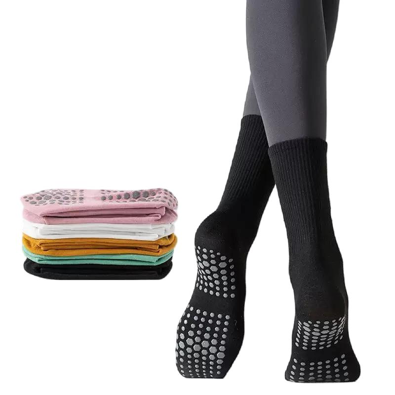 1/3P Sports Socks Yoga Cotton Mid-tube Bottom Professional Silicone Indoor Fitness Barre Socks Gym Dance Pilates Non Slip Socks