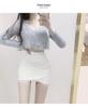 South Korea's Dongdaemun Lace Trim Sexy High Waist Slimming Mini Skirt for Women