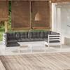 Day and Night - Day and Night Garden Furniture 7 Pieces with White Pine Wood Cushions