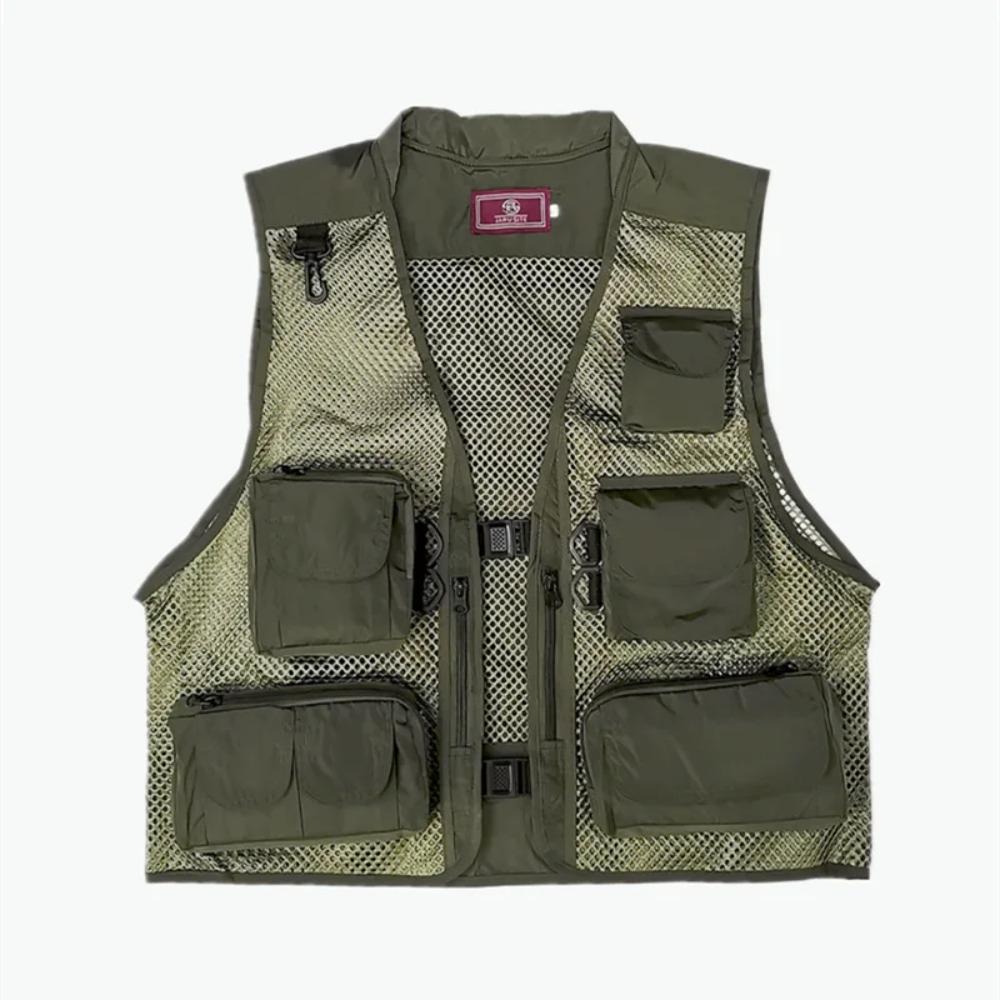 BEPAN Outdoor Leisure Sports Fishing Vest Mesh Breathable Vest Outdoor Mountaineering Multi Pocket Vest