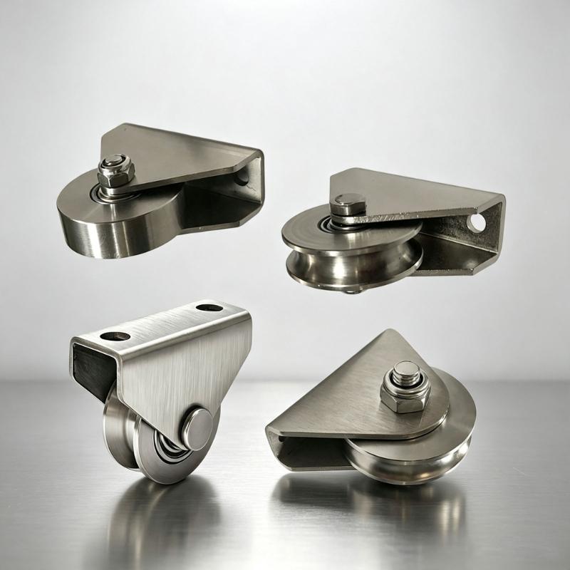Guide Pulley Wheel Assembly with Two-Hole Mount for Window Roller Repair Door Track Hardware and Guided Motion Support
