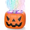 Halloween Pumpkin Bubble Machine Automatic Blower with Music & LED Lights Rechargeable Kid's Toy for Party Favors Outdoor Fun
