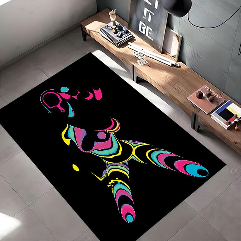Abstract Neon Female Figure Design suitable as a non-slip mat for the living room or bedroom sofa