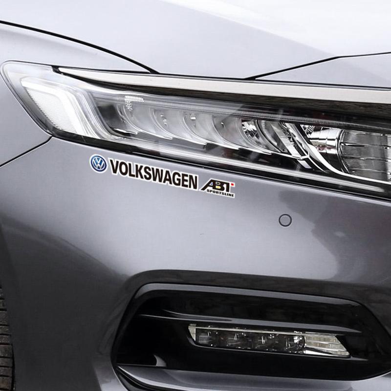 4Pcs Car Logo Decorate Body Stickers For Volkswagen VW Phaeton ID3 Tiguan T-Cross Jetta T-ROC Golf T5 Scirocco Passat Beetle GTI RM3BD4