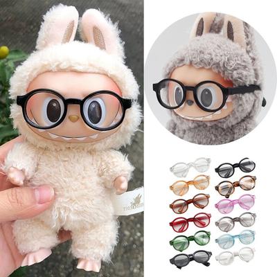 17cm Labubu Brille 6.5cm Transparente Plastikbrille für 1/8 1/6 1/3 1/4 BJD für Labubu MSD SD Plüsch für Puppe Sonnenbrille, Puppenzubehör