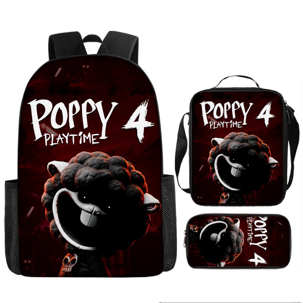 Poppy's Playtime 4 Elementary School Bag Nightmare Critters Large Capacity Backpack 3-piece Set