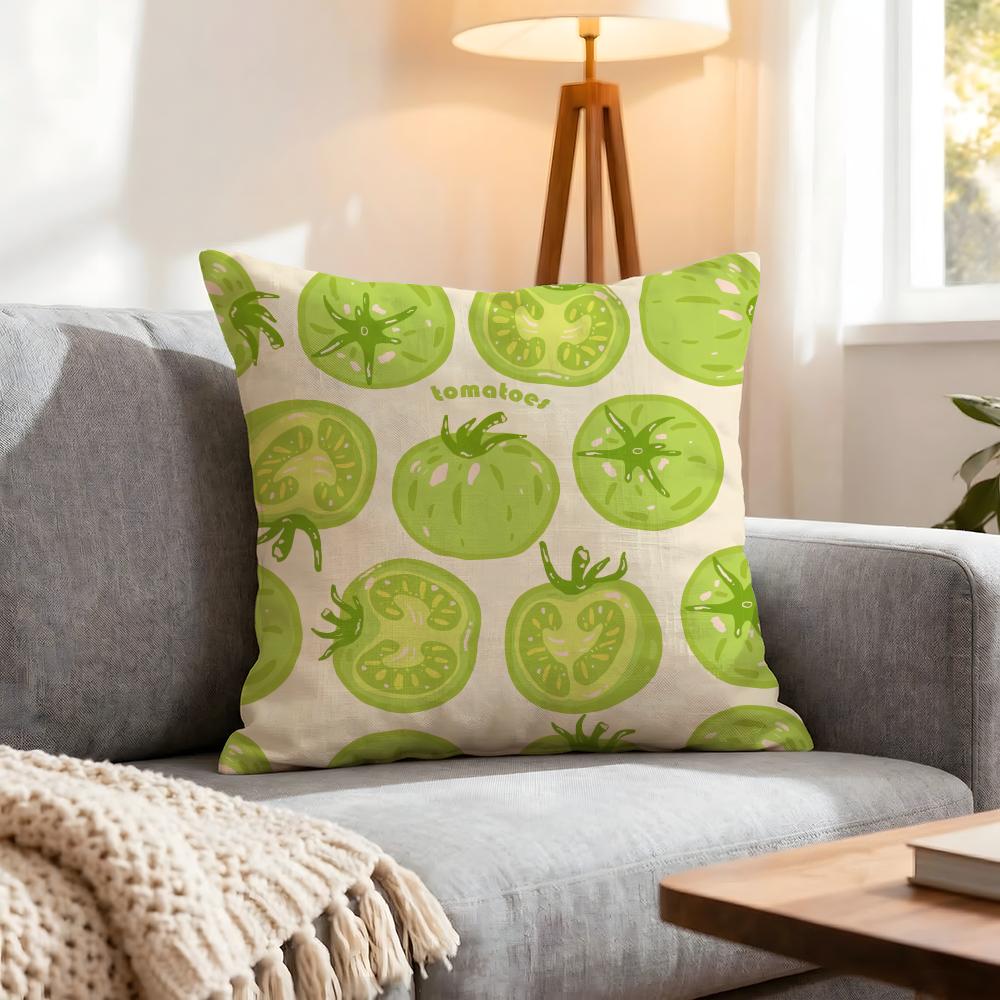 Pattern Tomato Print Cushion Cover 1Pcs Decorative Covers Soft Cushion Case For Sofa Couch Decor 40X40 45X45 Pillowcases