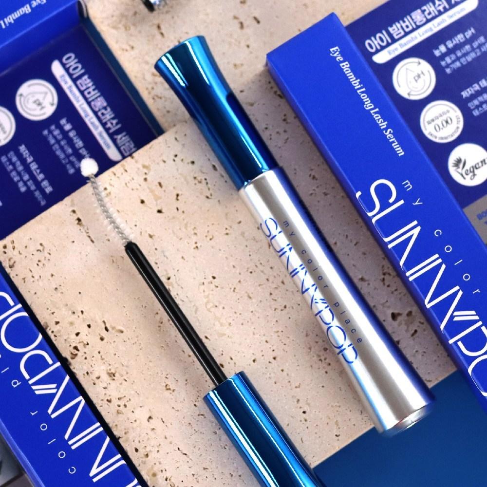 Sunny Pop Eye Bambi Long Lash Serum, Vegan Certified, 2-week Completion, Hypoallergenic Eyelash Nutrition, Extension Eyebrow Care, 2 Pieces, 10ml