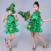 Toddler Kids Baby Girls Christmas Tree Costume Dress Tops Party Vest+Hat Outfits