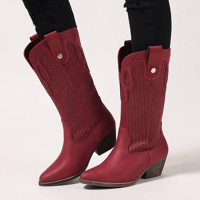 

Женские ботинки Осень Зима Ретро Толстый каблук Женские ботинки 44EU/CN45 красный