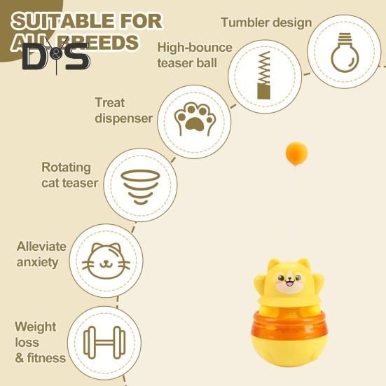 Zabawka dla kota Dystrybutor smakołyków z 3 kulkami Ekologiczny Bezpieczny w użyciu Tumbler Interaktywna piłka Układanka dla kota Podajnik Akcesoria dla zwierząt