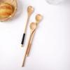 Ong Straight Handle Wooden Coffee Mixing Spoon Multiple Options Round Mouth Round Handle Spoon Afternoon Tea Spoon Long Handle