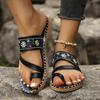 Summer Women Sandals Peep Toe Floral Sandals Comfortable Designer Slippers Outdoor Retro Lightweight Shoes Woman Slides Women