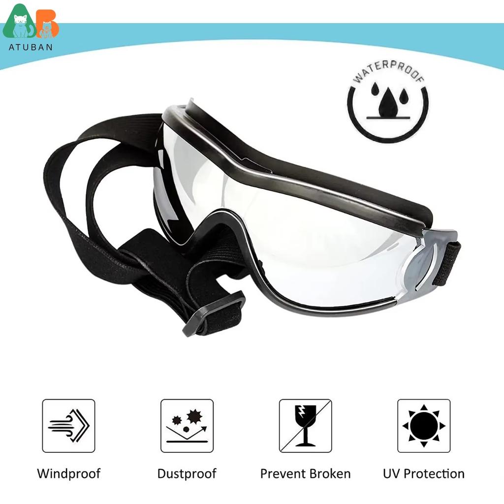 Dog Sunglasses Dog Goggles Adjustable Strap for Travel Skiing and Anti-Fog Dog Snow Goggles Pet Goggles for Medium To Large Dog
