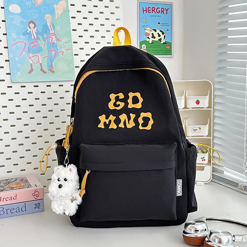 Schoolbag1011 New Simple Letter Korean Version Casual and Sweet Student Class School Bag Lightweight Versatile Large Capacity Backpack