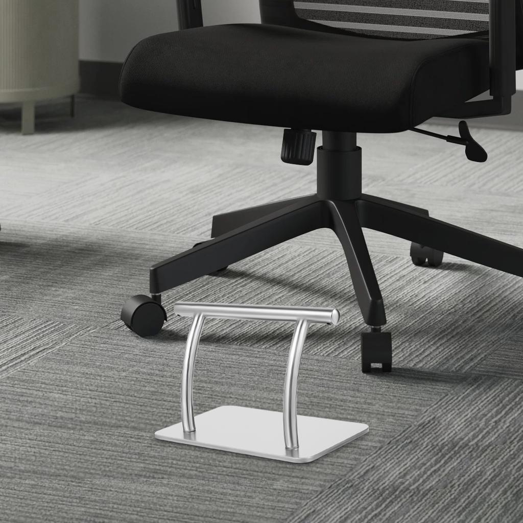 Stainless Steel Footrest – Ergonomic Salon & Home Foot Rest with Anti-Slip Base – 201 Stainless Steel – Silver